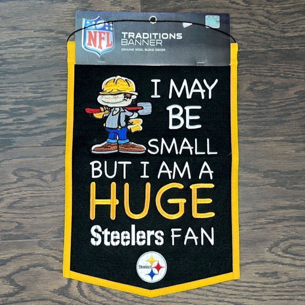 New Pittsburgh Steelers boys kids youth room hanging wool blend wall Banner NWT